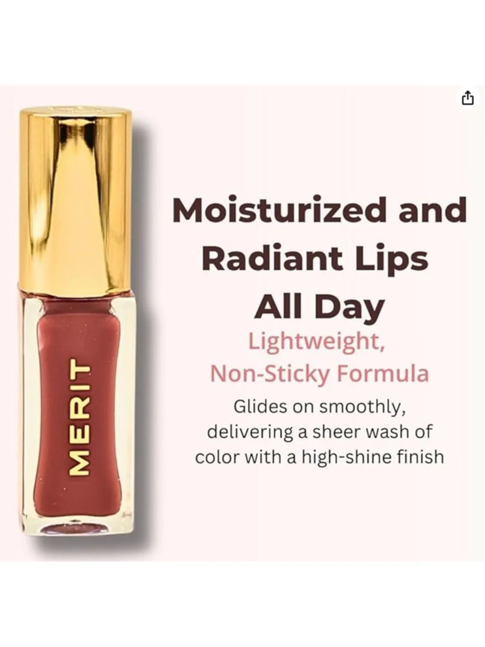 New Merit Shade Slick Classics Tinted Lip Oil - Pink Beet (cool pink) 0.23 oz